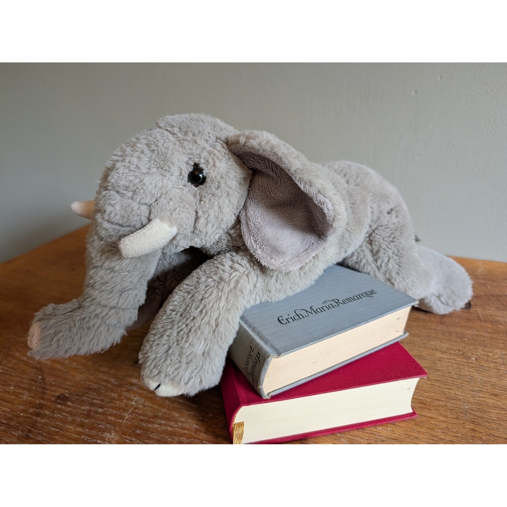 FAO Schwarz Plush Elephant Gray Floppy Stuffed Animal 2020 15 inch